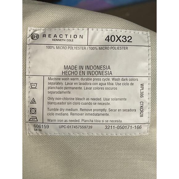 Kenneth Cole Reaction Pants Mens 40x32 Taupe Soft Operator Dress Flat Front - Picture 11 of 11